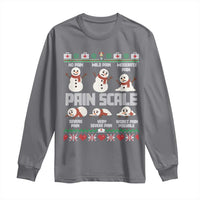 Pain Scale Snowman Long Sleeve Shirt Funny ICU Nurse Christmas - Wonder Print Shop