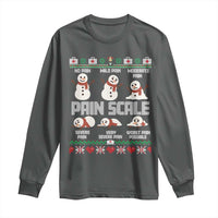 Pain Scale Snowman Long Sleeve Shirt Funny ICU Nurse Christmas - Wonder Print Shop