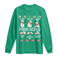 Pain Scale Snowman Long Sleeve Shirt Funny ICU Nurse Christmas - Wonder Print Shop