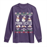 Pain Scale Snowman Long Sleeve Shirt Funny ICU Nurse Christmas - Wonder Print Shop