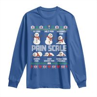Pain Scale Snowman Long Sleeve Shirt Funny ICU Nurse Christmas - Wonder Print Shop