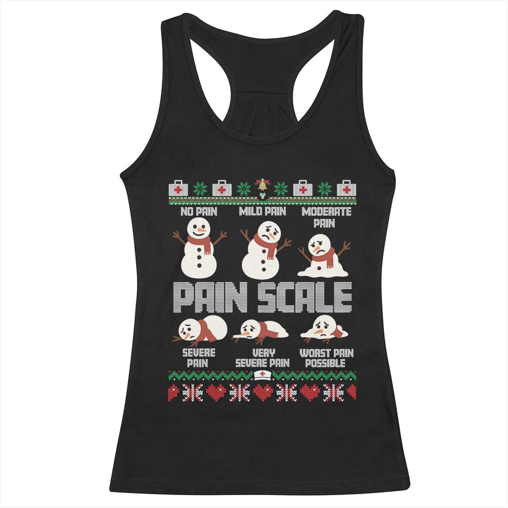 Pain Scale Snowman Racerback Tank Top Funny ICU Nurse Christmas - Wonder Print Shop