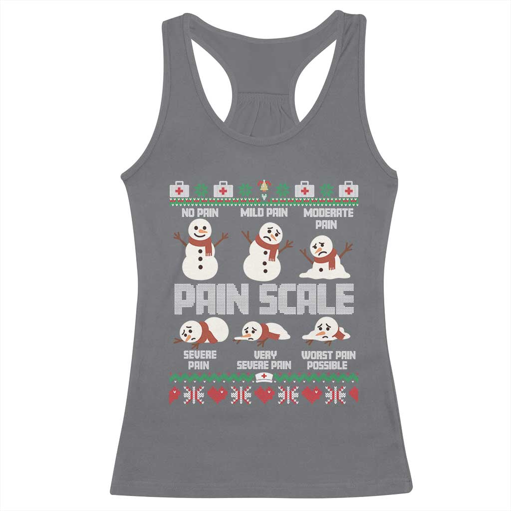Pain Scale Snowman Racerback Tank Top Funny ICU Nurse Christmas - Wonder Print Shop