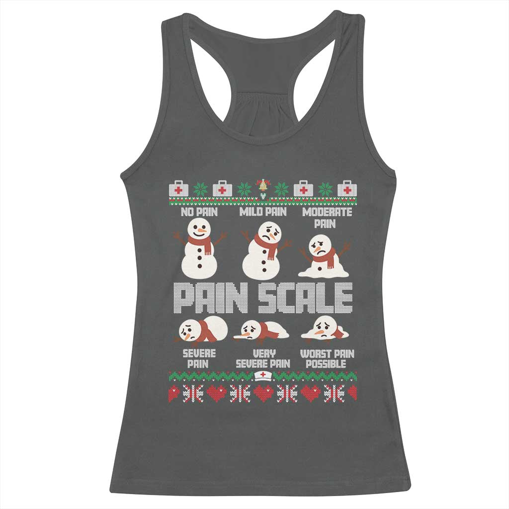 Pain Scale Snowman Racerback Tank Top Funny ICU Nurse Christmas - Wonder Print Shop