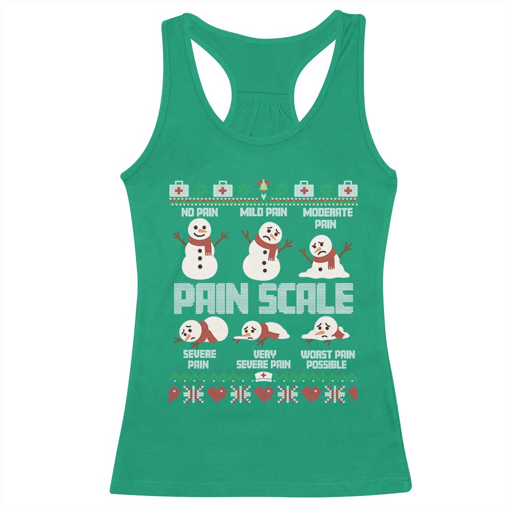Pain Scale Snowman Racerback Tank Top Funny ICU Nurse Christmas - Wonder Print Shop