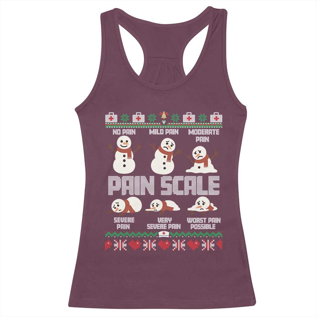 Pain Scale Snowman Racerback Tank Top Funny ICU Nurse Christmas - Wonder Print Shop
