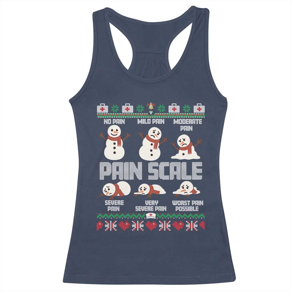 Pain Scale Snowman Racerback Tank Top Funny ICU Nurse Christmas - Wonder Print Shop