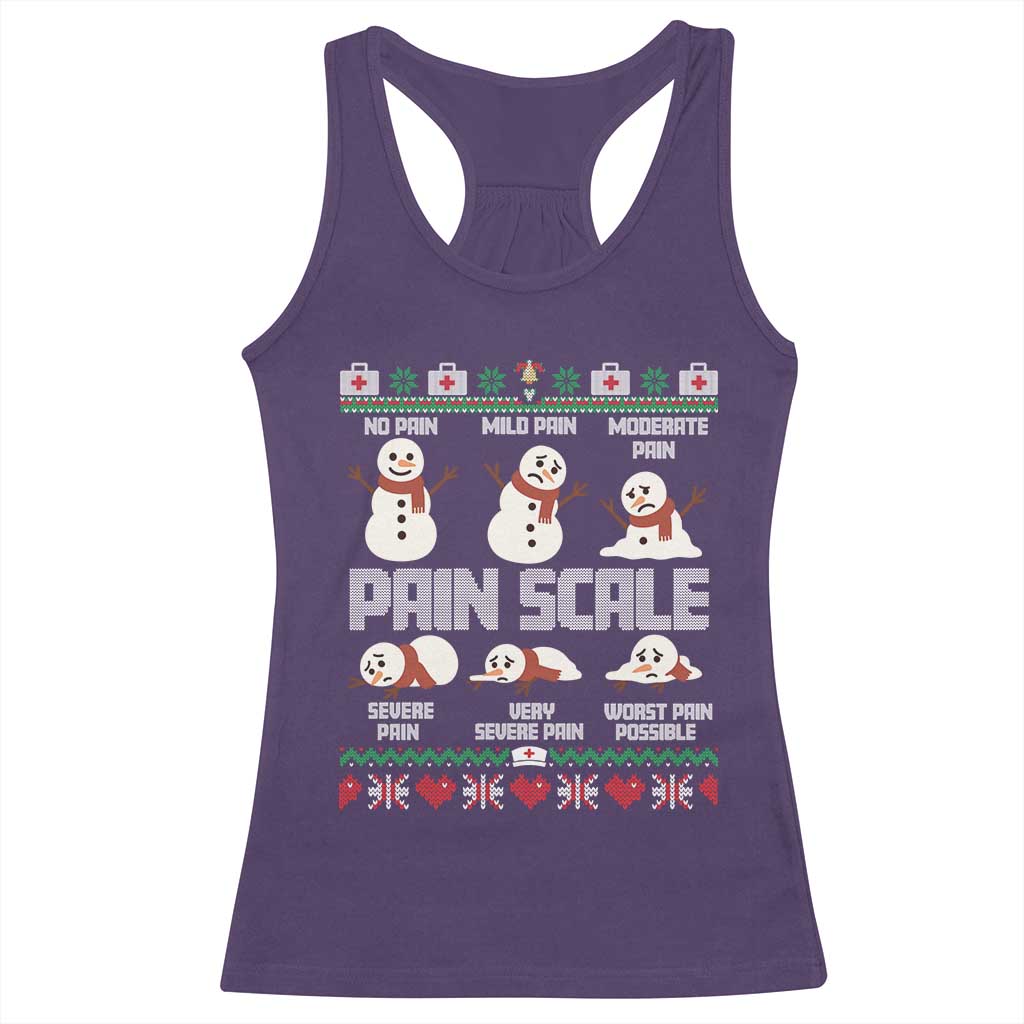 Pain Scale Snowman Racerback Tank Top Funny ICU Nurse Christmas - Wonder Print Shop