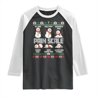Pain Scale Snowman Raglan Shirt Funny ICU Nurse Christmas - Wonder Print Shop