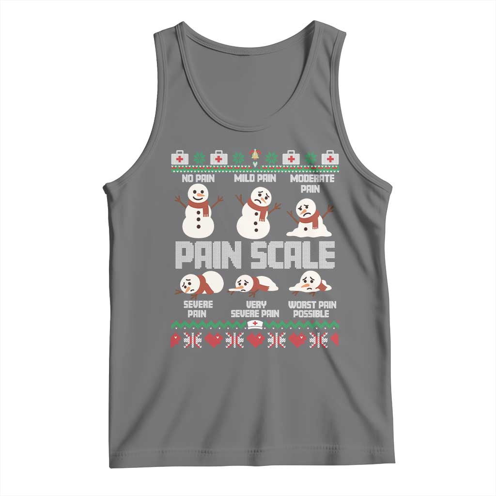 Pain Scale Snowman Tank Top Funny ICU Nurse Christmas - Wonder Print Shop