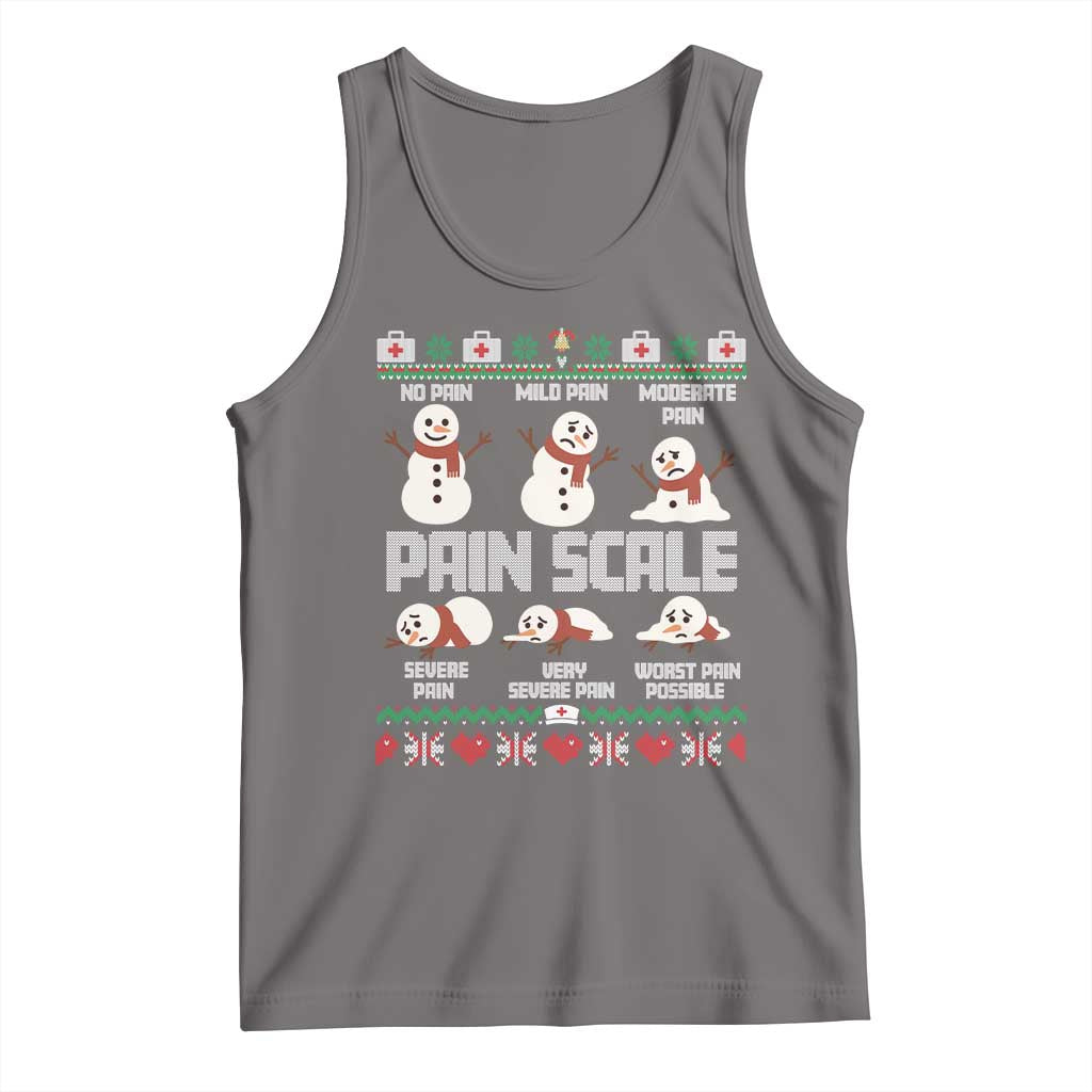 Pain Scale Snowman Tank Top Funny ICU Nurse Christmas - Wonder Print Shop