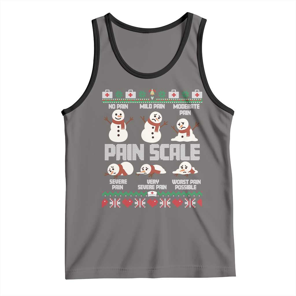 Pain Scale Snowman Tank Top Funny ICU Nurse Christmas - Wonder Print Shop