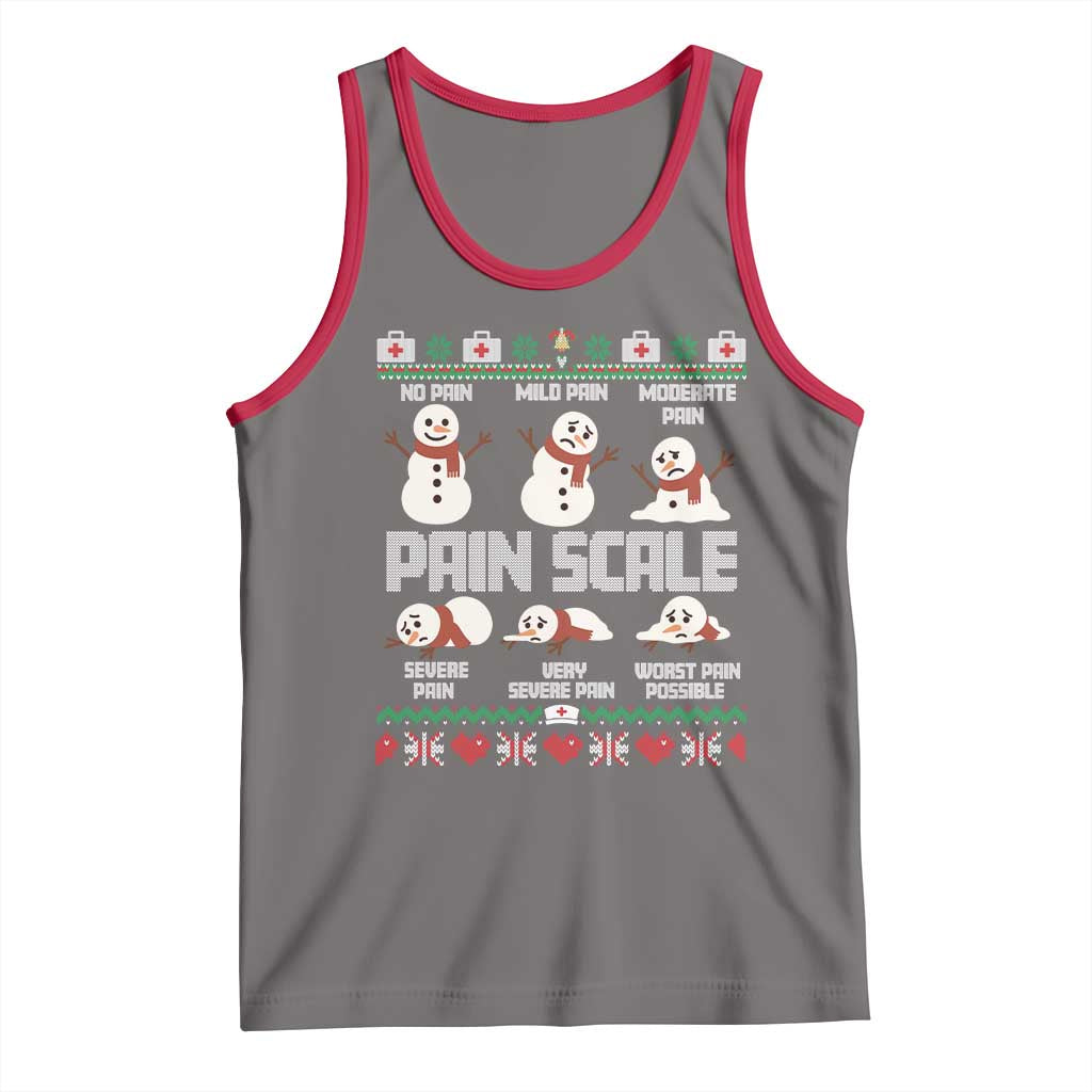 Pain Scale Snowman Tank Top Funny ICU Nurse Christmas - Wonder Print Shop