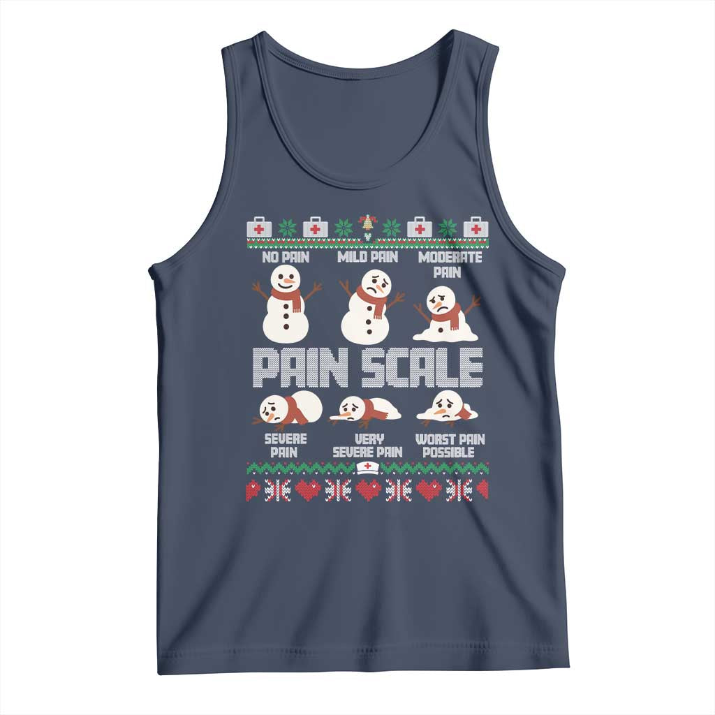 Pain Scale Snowman Tank Top Funny ICU Nurse Christmas - Wonder Print Shop