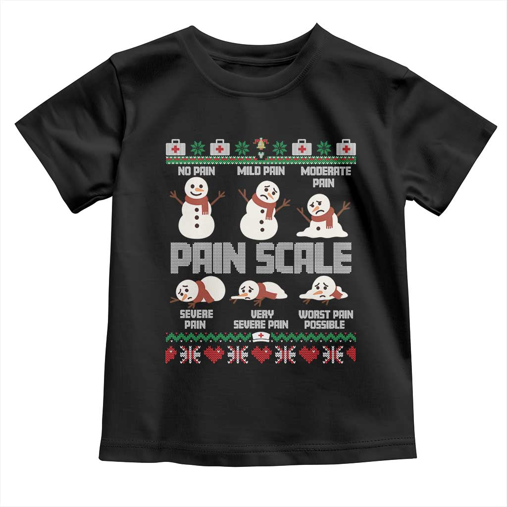 Pain Scale Snowman Toddler T Shirt Funny ICU Nurse Christmas - Wonder Print Shop
