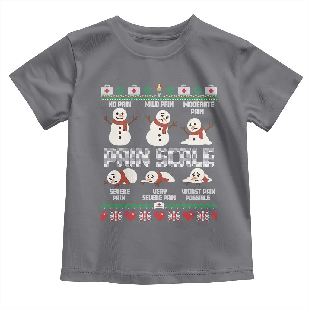 Pain Scale Snowman Toddler T Shirt Funny ICU Nurse Christmas - Wonder Print Shop