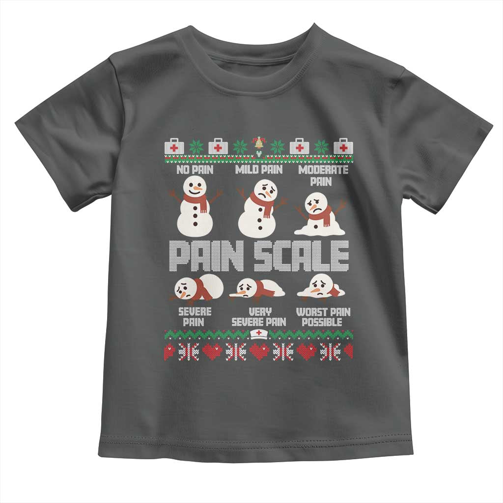 Pain Scale Snowman Toddler T Shirt Funny ICU Nurse Christmas - Wonder Print Shop
