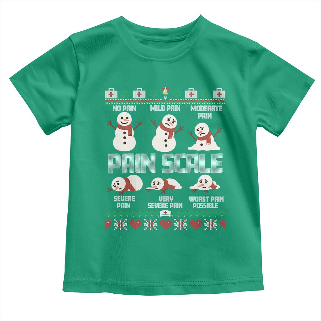 Pain Scale Snowman Toddler T Shirt Funny ICU Nurse Christmas - Wonder Print Shop