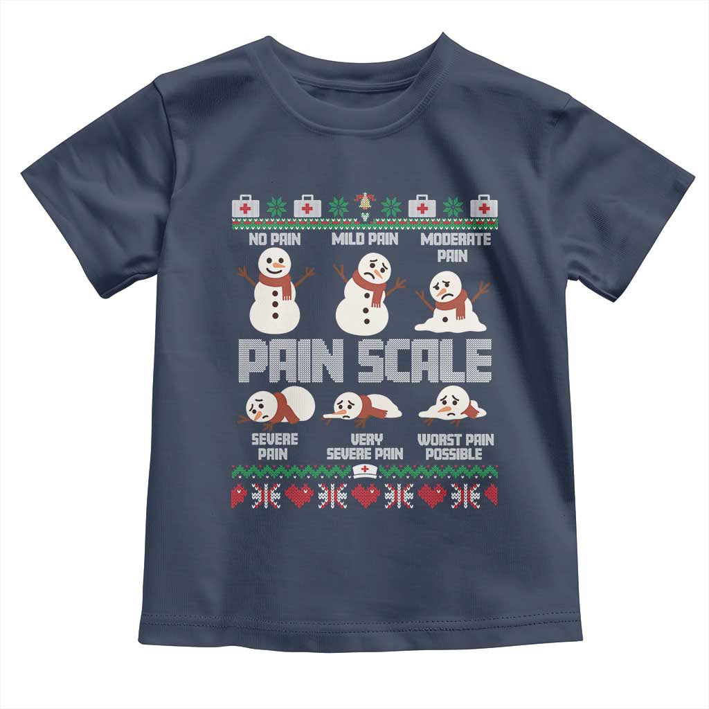 Pain Scale Snowman Toddler T Shirt Funny ICU Nurse Christmas - Wonder Print Shop
