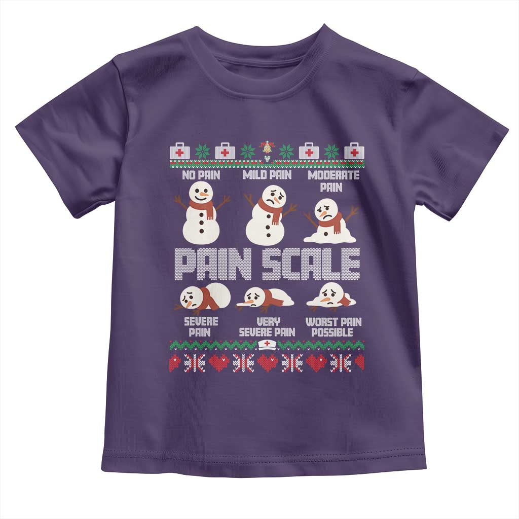 Pain Scale Snowman Toddler T Shirt Funny ICU Nurse Christmas - Wonder Print Shop