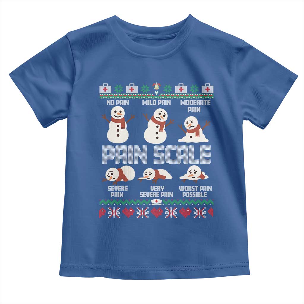 Pain Scale Snowman Toddler T Shirt Funny ICU Nurse Christmas - Wonder Print Shop