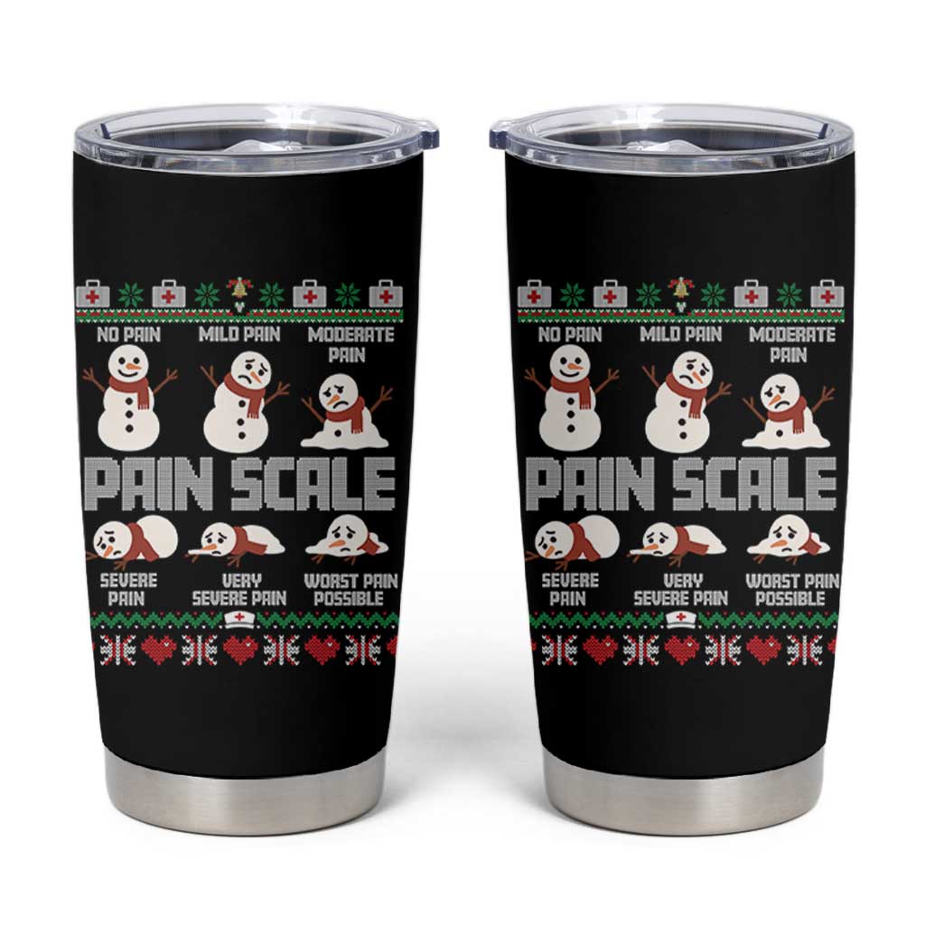 Pain Scale Snowman Tumbler Cup Funny ICU Nurse Christmas - Wonder Print Shop