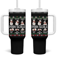 Pain Scale Snowman Tumbler With Handle Funny ICU Nurse Christmas - Wonder Print Shop