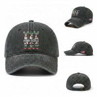 Pain Scale Snowman Washed Cotton Baseball Cap Funny ICU Nurse Christmas