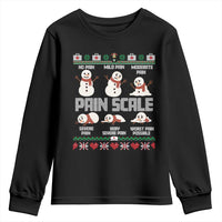 Pain Scale Snowman Youth Sweatshirt Funny ICU Nurse Christmas - Wonder Print Shop