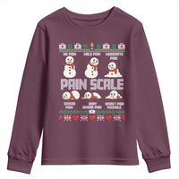 Pain Scale Snowman Youth Sweatshirt Funny ICU Nurse Christmas - Wonder Print Shop