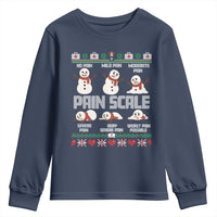 Pain Scale Snowman Youth Sweatshirt Funny ICU Nurse Christmas - Wonder Print Shop