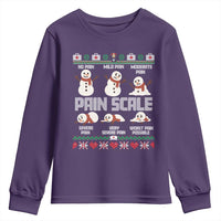 Pain Scale Snowman Youth Sweatshirt Funny ICU Nurse Christmas - Wonder Print Shop