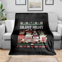Silent Night Christmas Throw Blanket Funny ICU Nurse Xmas - Wonder Print Shop