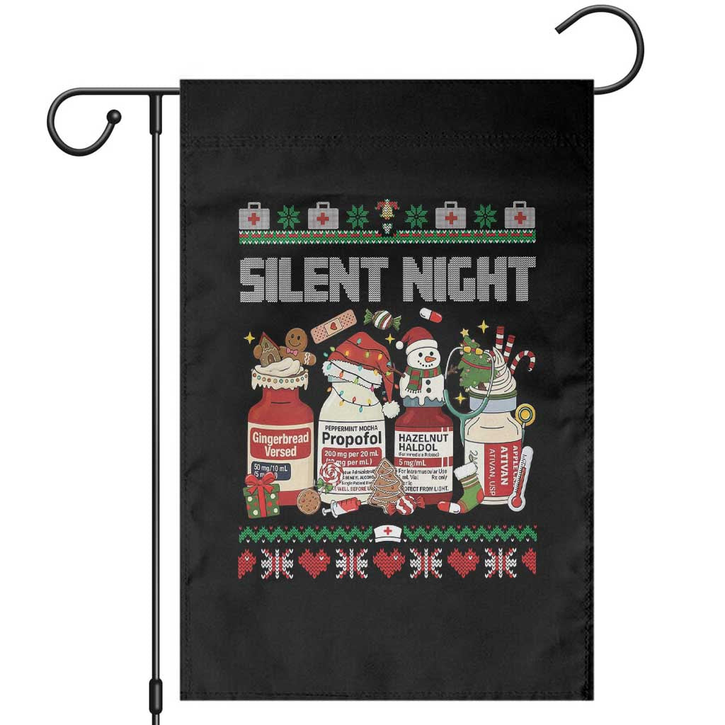 Silent Night Christmas Garden Flag Funny ICU Nurse Xmas - Wonder Print Shop