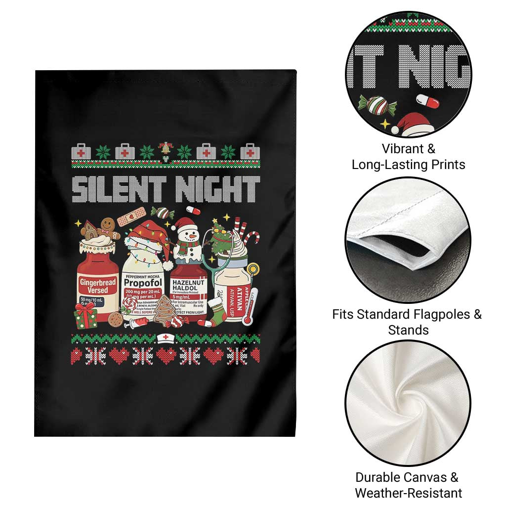 Silent Night Christmas Garden Flag Funny ICU Nurse Xmas - Wonder Print Shop
