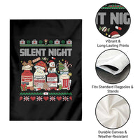 Silent Night Christmas Garden Flag Funny ICU Nurse Xmas - Wonder Print Shop