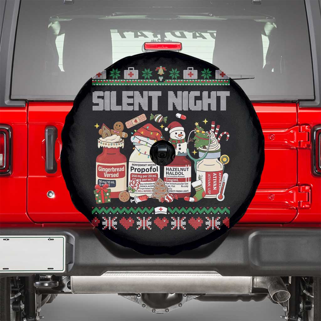 Silent Night Christmas Spare Tire Cover Funny ICU Nurse Xmas - Wonder Print Shop