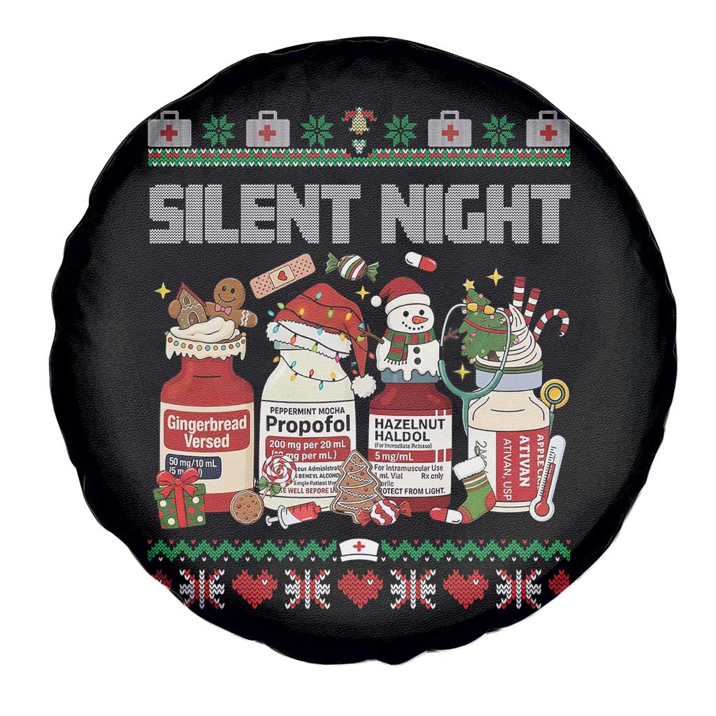 Silent Night Christmas Spare Tire Cover Funny ICU Nurse Xmas - Wonder Print Shop