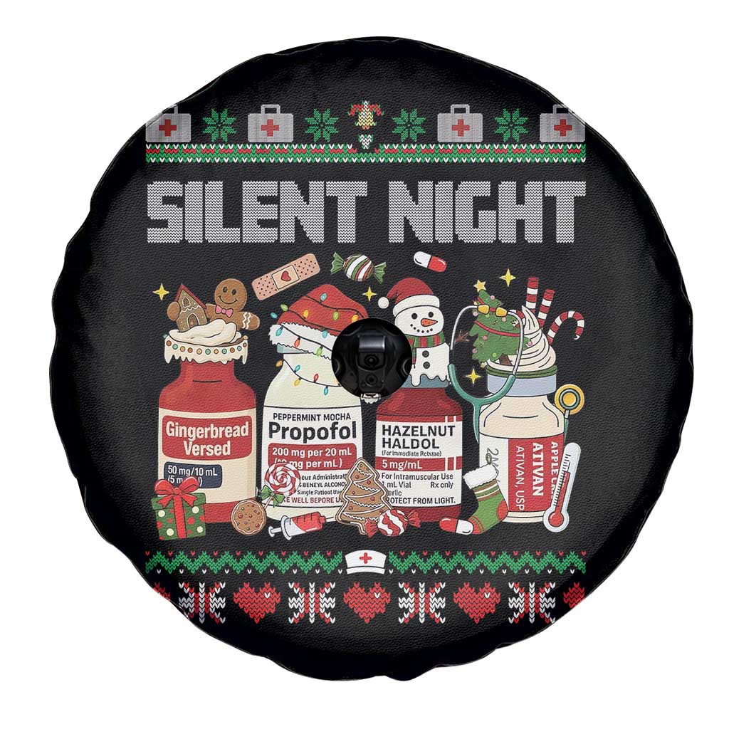 Silent Night Christmas Spare Tire Cover Funny ICU Nurse Xmas - Wonder Print Shop