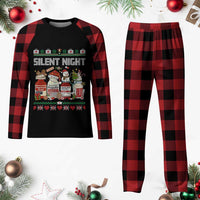 Silent Night Christmas Plaid Pajama Set Funny ICU Nurse Xmas - Wonder Print Shop