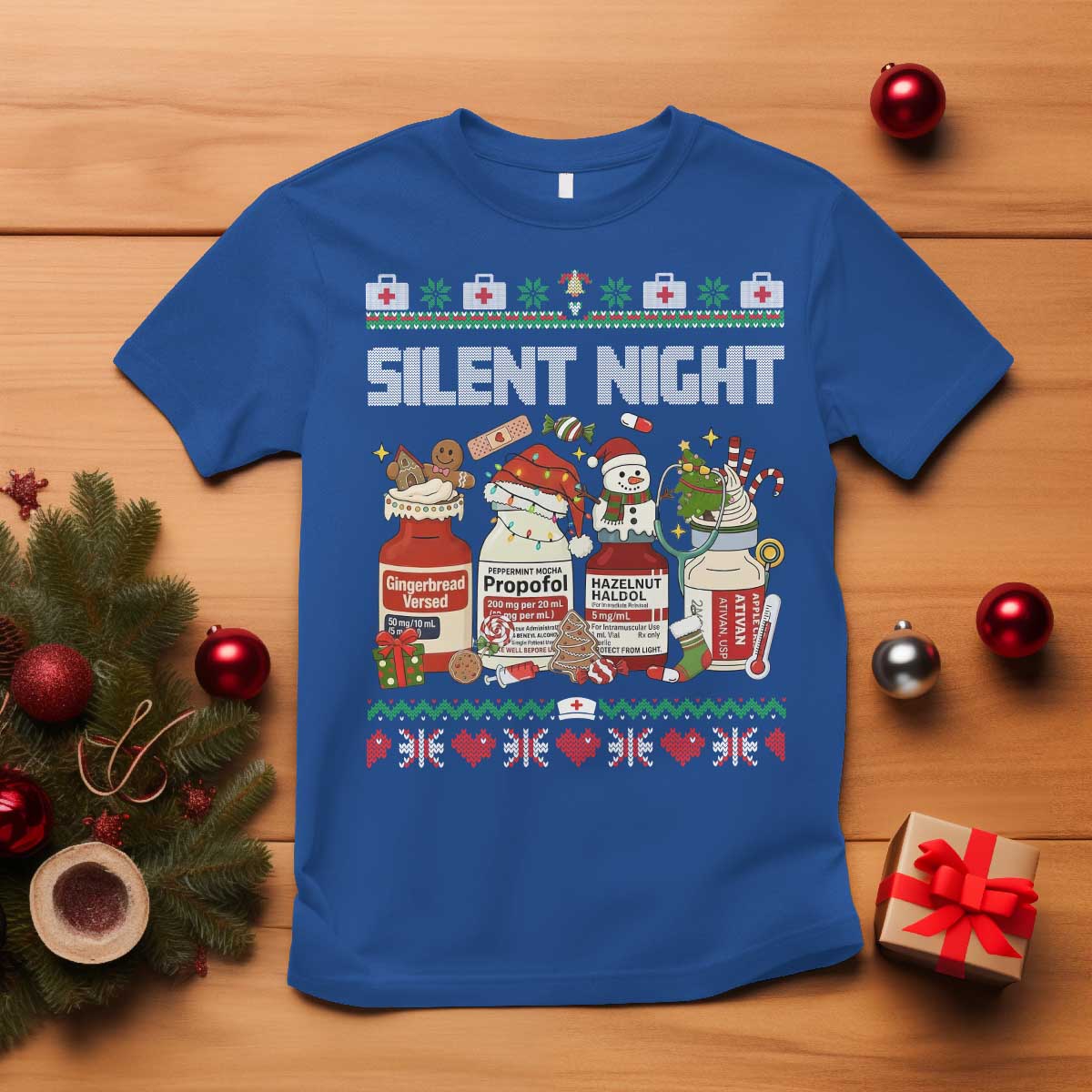 Silent Night Christmas T Shirt Funny ICU Nurse Xmas - Wonder Print Shop