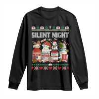 Silent Night Christmas Long Sleeve Shirt Funny ICU Nurse Xmas - Wonder Print Shop