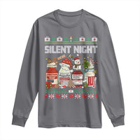 Silent Night Christmas Long Sleeve Shirt Funny ICU Nurse Xmas - Wonder Print Shop