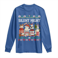 Silent Night Christmas Long Sleeve Shirt Funny ICU Nurse Xmas - Wonder Print Shop