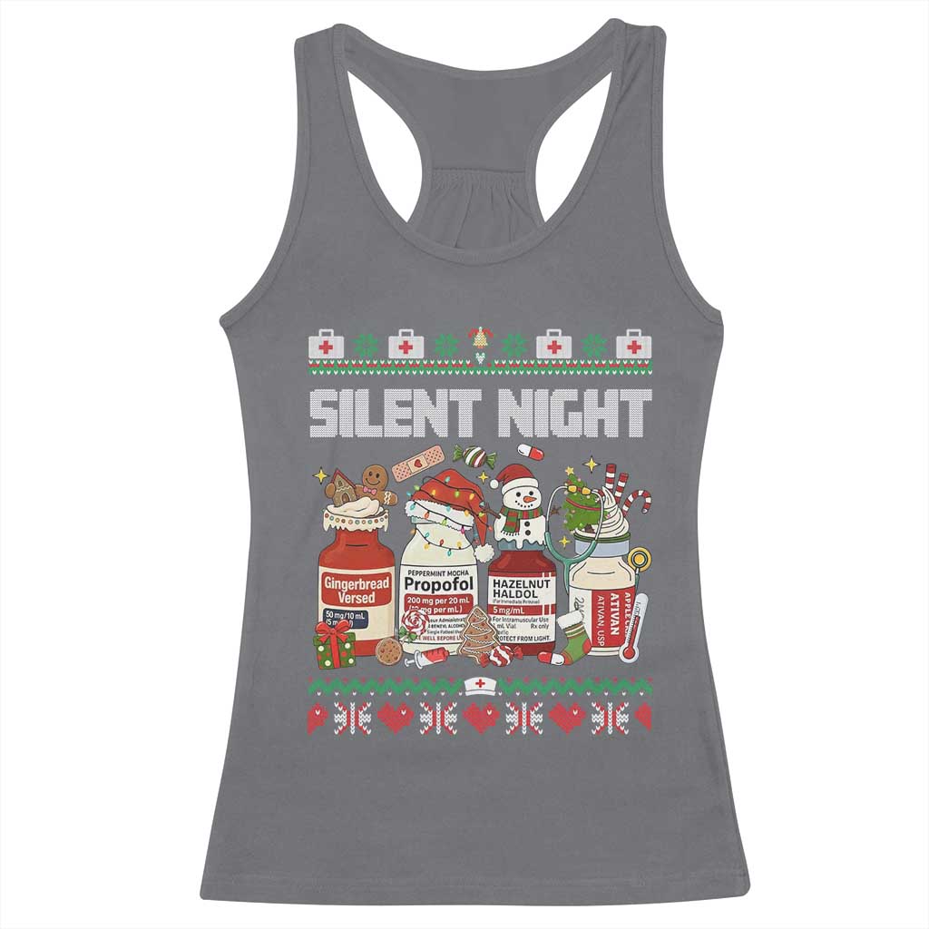 Silent Night Christmas Racerback Tank Top Funny ICU Nurse Xmas - Wonder Print Shop
