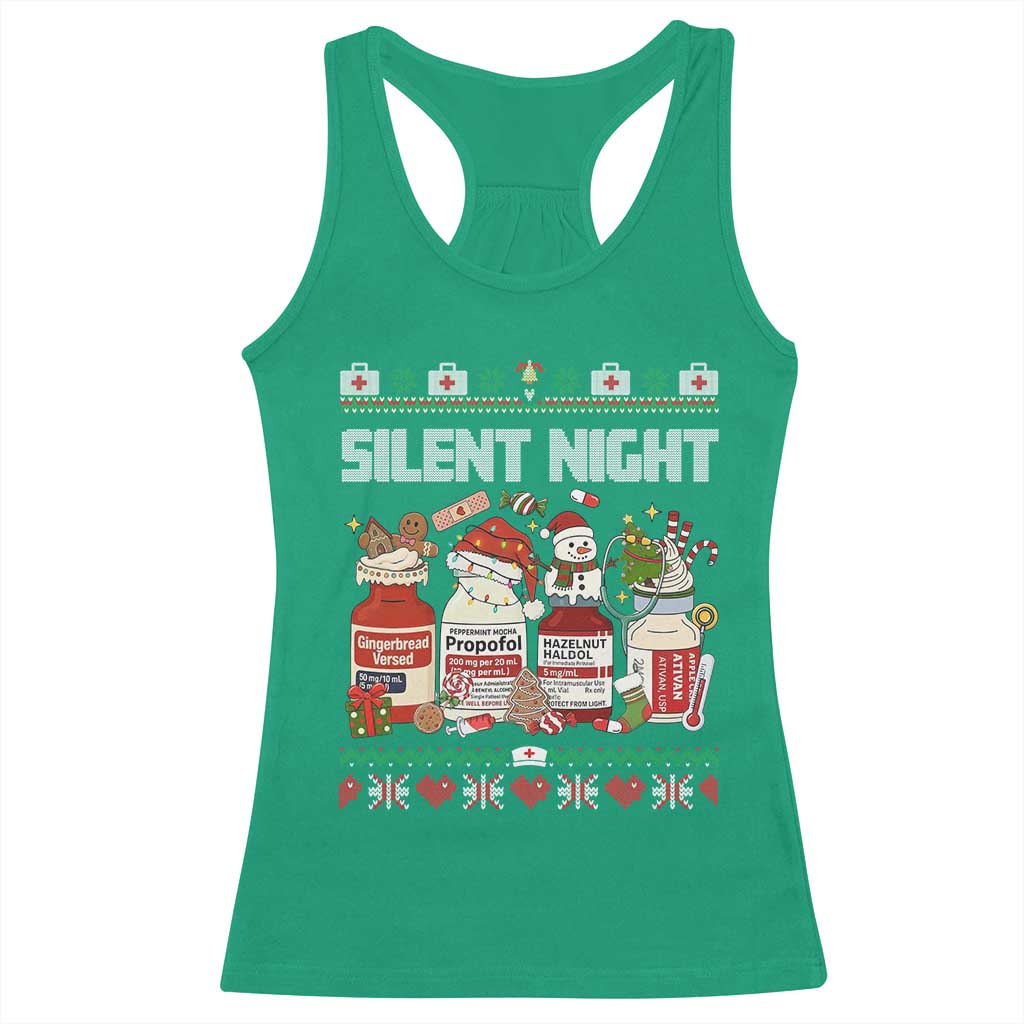Silent Night Christmas Racerback Tank Top Funny ICU Nurse Xmas - Wonder Print Shop