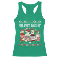 Silent Night Christmas Racerback Tank Top Funny ICU Nurse Xmas - Wonder Print Shop