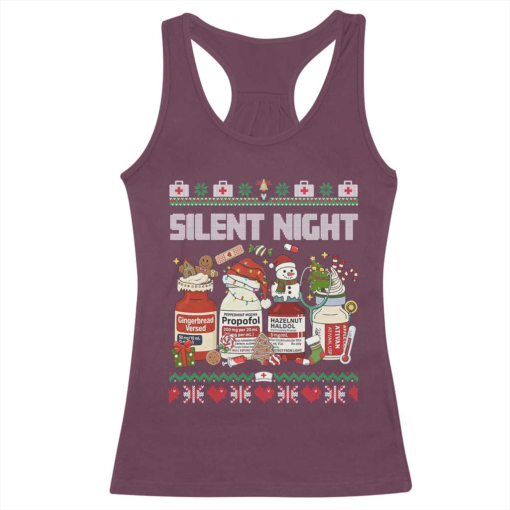 Silent Night Christmas Racerback Tank Top Funny ICU Nurse Xmas - Wonder Print Shop