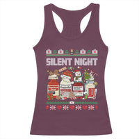 Silent Night Christmas Racerback Tank Top Funny ICU Nurse Xmas - Wonder Print Shop