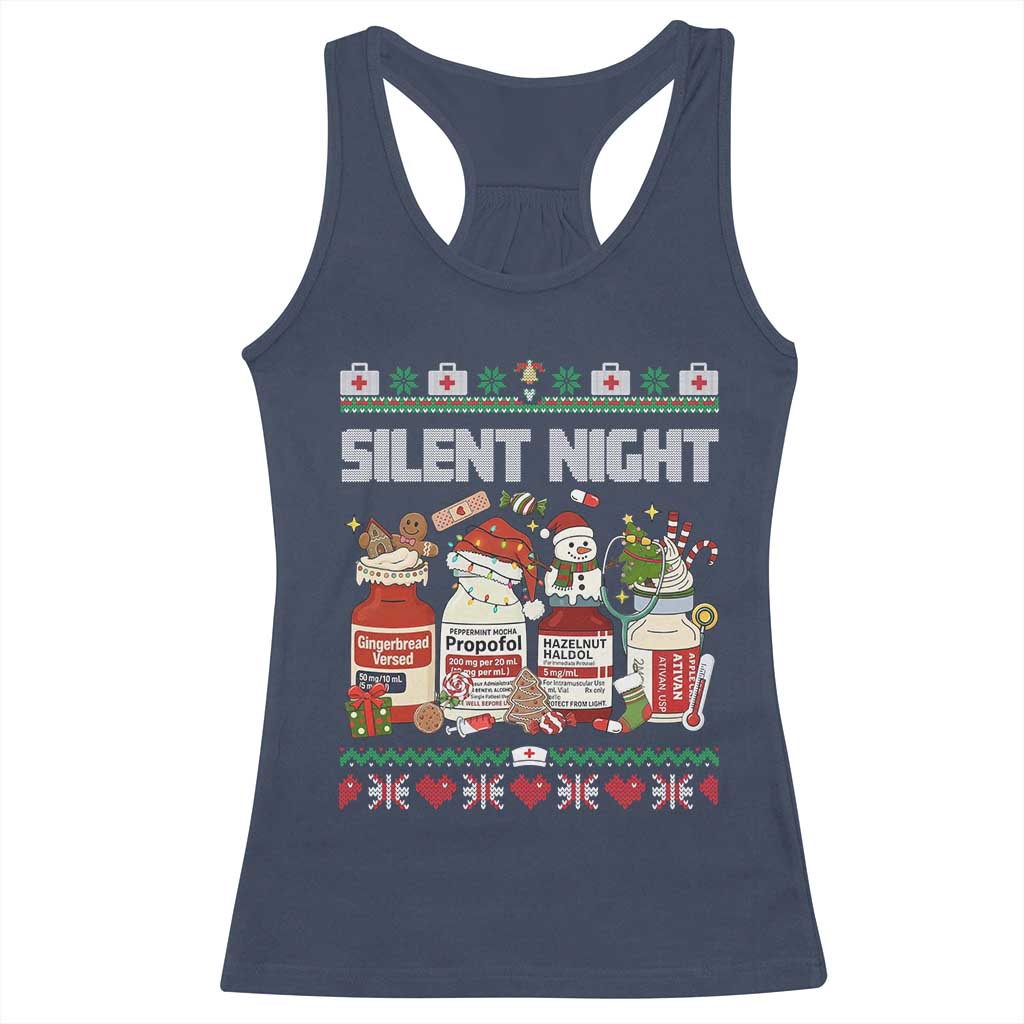 Silent Night Christmas Racerback Tank Top Funny ICU Nurse Xmas - Wonder Print Shop